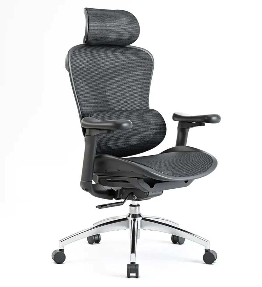 Chaise de bureau ergonomique Sihoo Doro C300 noire avec appui-tête et soutien lombaire dynamique