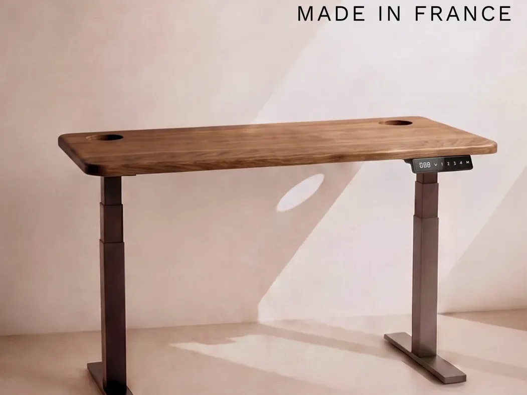 Bureau assis debout Aum World Advanced avec plateau Premium Oak en chêne massif