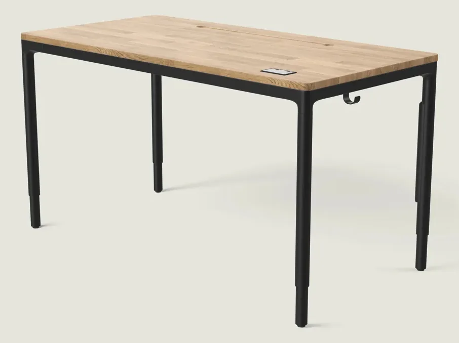 Desktronic HomeMax à quatre pieds avec plateau en chêne massif