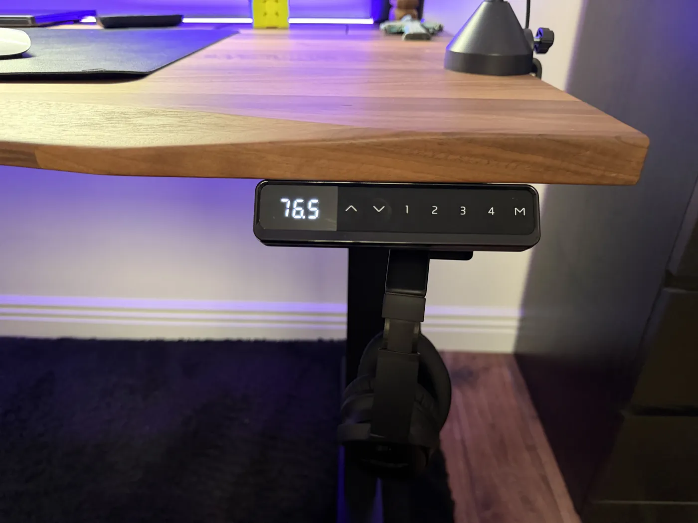 Console de commande du bureau Ergohide avec affichage de la hauteur et 4 mémoires