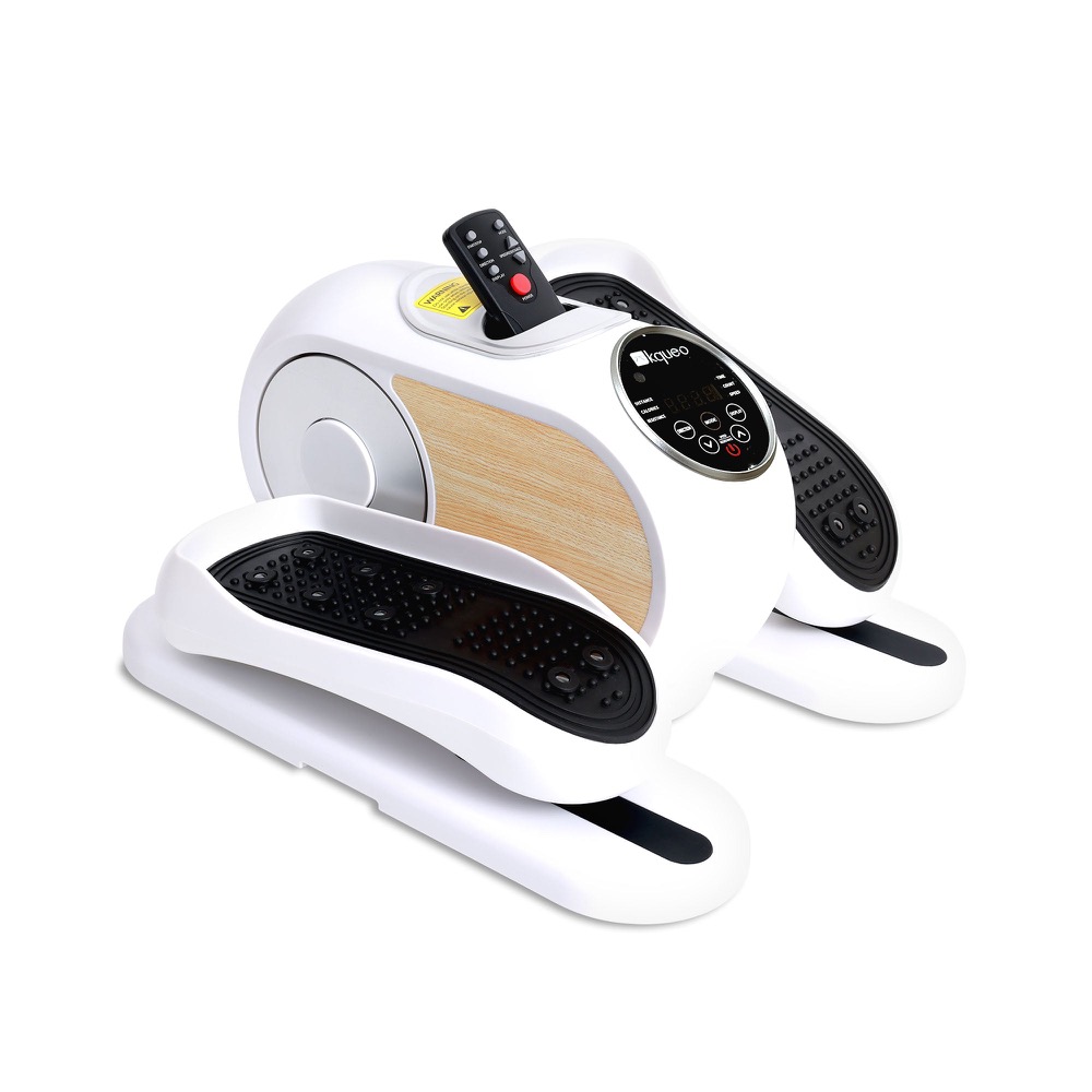 Pédalier de bureau elliptique Kqueo Eliptic blanc et bois avec sa télécommande